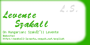 levente szakall business card